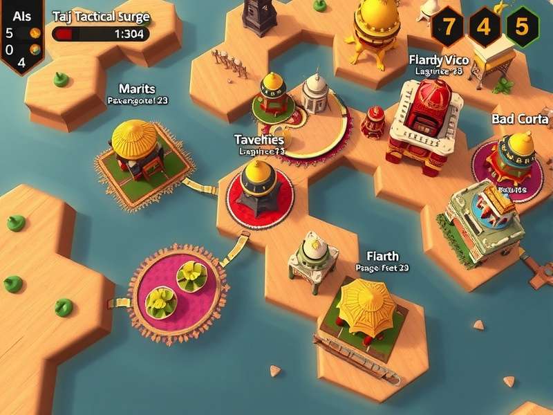 Taj Tactical Surge Gameplay showing strategic map